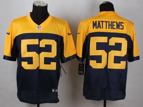 Nike Packers #52 Clay Matthews Navy Blue Alternate Men's Stitched NFL New Elite Jersey - Click Image to Close